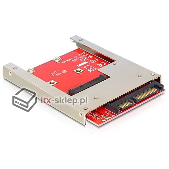 Adapter konwerter SATA 22 pin - mSATA do dysków mSATA w ramce montażowej Delock 61892