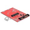 Adapter konwerter SATA 22 pin - mSATA do dysków mSATA w ramce montażowej Delock 61892