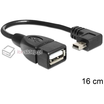 Kabel OTG USB-A mini kątowy 90 stopni - USB 2.0 Delock 83245