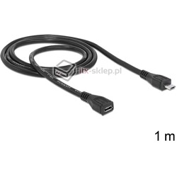 Przedłużacz USB micro-B M-F męsko-żeński 100cm Delock 83248