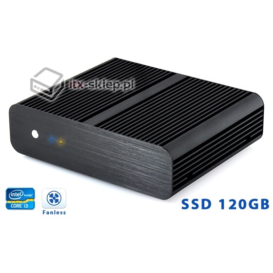 Komputer przemysłowy Fanless Core i3-3220T 2,8GHz 4GB SSD 120GB H01-H61-SSD120-19V