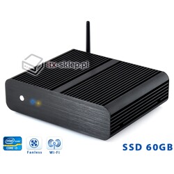 Komputer przemysłowy Fanless Core i3-3220T 2,8GHz 4GB SSD 60GB H01-H61-SSD60-19V-WiFi