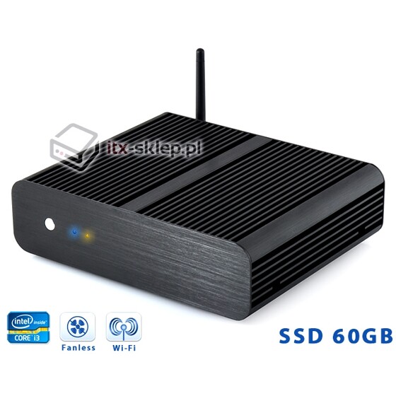 Komputer przemysłowy Fanless Core i3-3220T 2,8GHz 4GB SSD 60GB H01-H61-SSD60-19V-WiFi