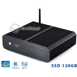 Komputer przemysłowy Fanless Core i3-3220T 2,8GHz 4GB SSD 120GB H01-H61-SSD120-19V-WiFi