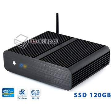 Komputer przemysłowy Fanless Core i3-3220T 2,8GHz 4GB SSD 120GB H01-H61-SSD120-19V-WiFi