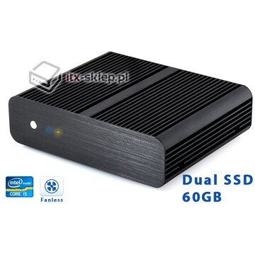 Komputer przemysłowy Fanless Core i5-3470T 2,9GHz 4GB 2x SSD 60GB H02-H61-Dual-SSD60-19V