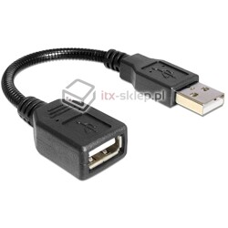 Przedłużacz USB 2.0 A-A krótki giętki 16cm M-F Delock 83261