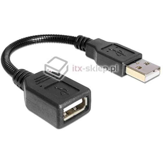 Przedłużacz USB 2.0 A-A krótki giętki 16cm M-F Delock 83261