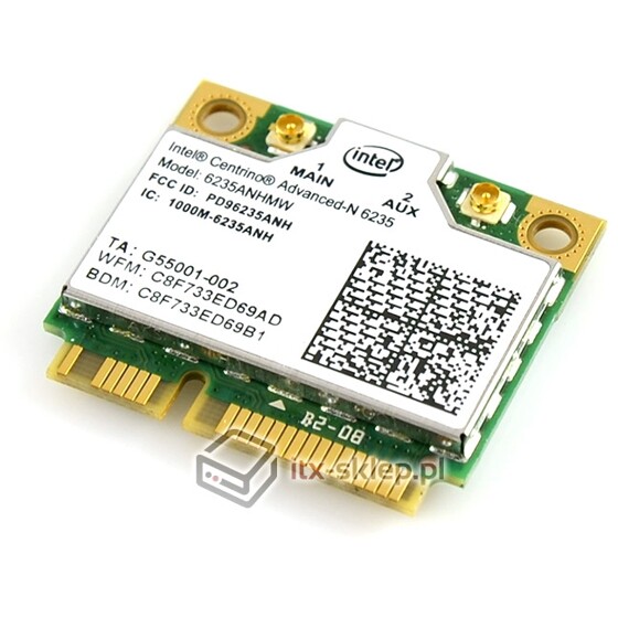 Intel Centrino Advanced-N 6235 Dual Band 2.4 5.0 GHz WiFi Bluetooth mini PCI-Express half-size