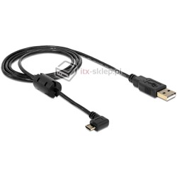 Kabel USB-A micro-B kątowy poziomy pozłacany odwrócony 270° M-F 1m Delock 83250