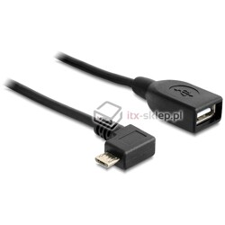 Kabel OTG USB-A micro-B kątowy długi 50cm do smartphone'a Delock 83271