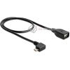 Kabel OTG USB-A micro-B kątowy długi 50cm do smartphone&#039;a Delock 83271