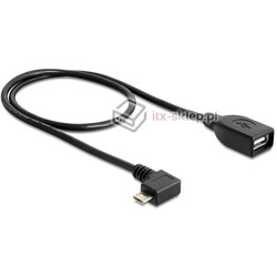 Kabel OTG USB-A micro-B kątowy długi 50cm do smartphone'a Delock 83271