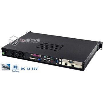 Komputer przemysłowy Rack 1U Atom D2550 4GB 3xLAN 2xRS-232 12-32V Delta-Rack-D2550-1
