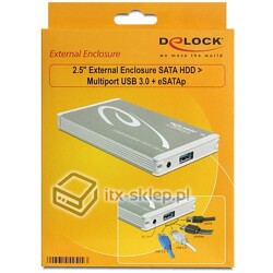 Obudowa zewnętrzna do dysku 2,5" 6Gbps Multiport USB 3.0 + eSATAp 9,5mm Delock 42514