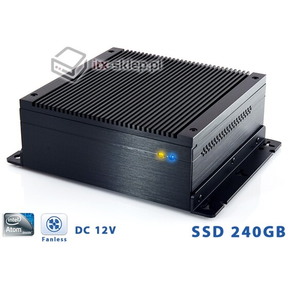 Komputer przemysłowy Atom D2500 heat-pipes 4GB 2xLAN 3xRS-232 SSD 240GB H01-D2500-SD240-P