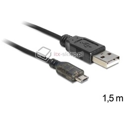 Kabel USB-A micro-B ze wskaźnikiem ładowania LED 1,5m Delock 83272