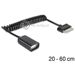 Kabel adapter OTG USB spiralny do tabletów Samsung 20-60cm Delock 83300