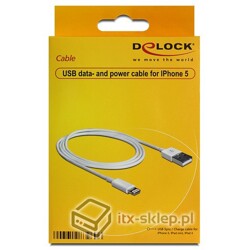 Kabel do IPhone 5 / IPad mini, IPad 4 data + power 1m Delock 83260
