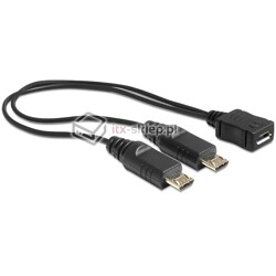 Kabel USB micro-B żeński - 2x micro-B USB męski 20,5cm Delock 65440