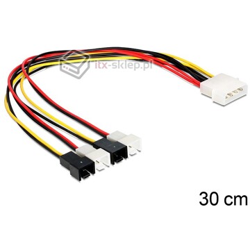 Rozdzielacz zasilania Molex dla wentylatora 4PIN - 4x 2PIN 30cm