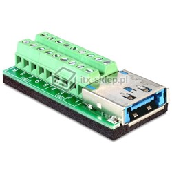 Adapter terminal Multiport USB 3.0 + eSATAp F raster 3,81 mm