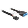 Kabel USB 3.0 wewnętrzny 19pin męski - USB 2.0 żeński 30cm Delock 83281
