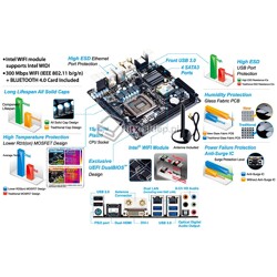Gigabyte GA-Z87N-WIFI 2xLAN WiFi Haswell LGA1150 2xHDMI 1.4 4xUSB 3.0 Intel WiDi