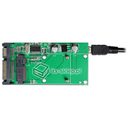 Adapter konwerter SATA 22 pin mini-USB - mSATA do dysków mSATA Delock 62493