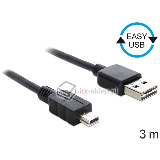 Kabel EASY-USB 2.0-A - mini-B M-M 3m Delock 83364