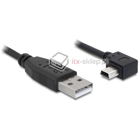 Kabel kątowy USB-A mini-B do nawigacji GPS M-M 0,5m Delock 82680