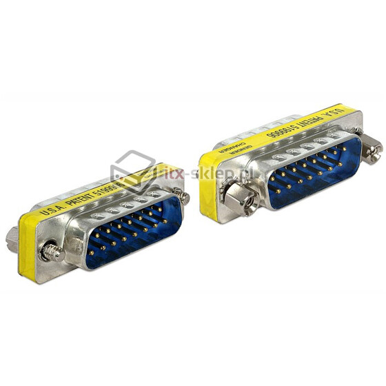 Adapter przejściówka Sub-D 15pin męsko-męski M-M 1:1 Gender Changer