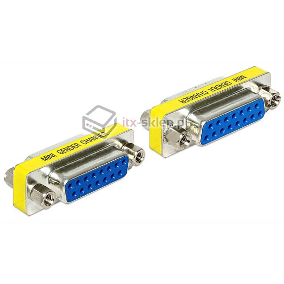 Adapter przejściówka Sub-D 15pin żeńsko-żeński F-F 1:1 Gender Changer