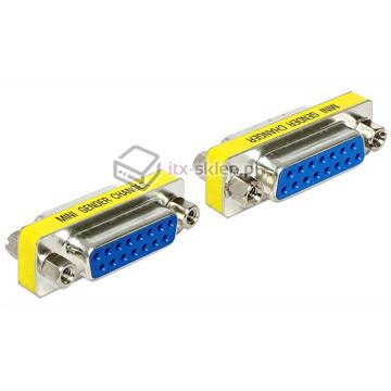 Adapter przejściówka Sub-D 15pin żeńsko-żeński F-F 1:1 Gender Changer