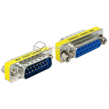 Adapter przejściówka Sub-D 15pin męsko-żeński M-F 1:1 port saver