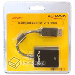Adapter Displayport męski (M)  DVI 24+5 żeński (F) Delock 61847