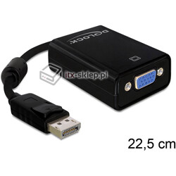 Adapter Displayport męski (M)  VGA 15pin żeński (F) Delock 61848
