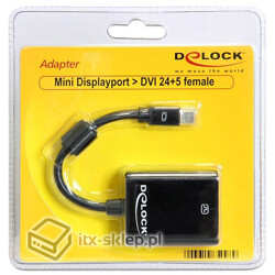 Adapter mini Displayport męski (M)  DVI 24+5 żeński (F) Delock 65098