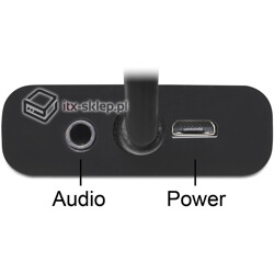 Adapter Displayport męski (M)  VGA 15pin żeński (F) + Audio + Power Delock 65439