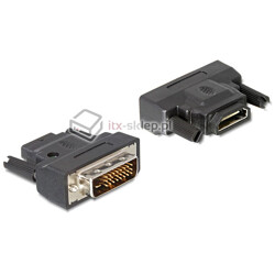 Adapter DVI-D 25 pin męski (M)  HDMI żeński (F) z dioda LED Delock 65024