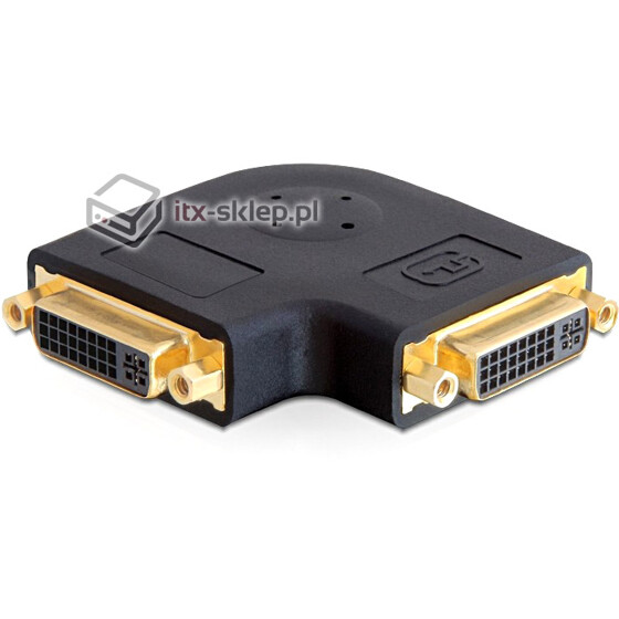 Adapter kątowy DVI 24+5 pin żeńsko (F) - żeński (F) Delock 65246