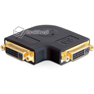 Adapter kątowy DVI 24+5 pin żeńsko (F) - żeński (F) Delock 65246