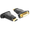 Adapter HDMI męski (M)  DVI-I 24+5 pin żeński (F) Delock 65467