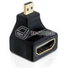 Adapter HDMI kątowy micro D męski (M)  A żeński (F) High Speed with Ethernet Delock 65270