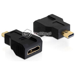 Adapter HDMI mini C żeński (F)  micro D męski (M) High Speed with Ethernet Delock 65271