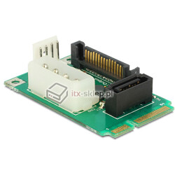 Adapter konwerter mSATA full size - 1x SATA 7 pin + power Delock 95241
