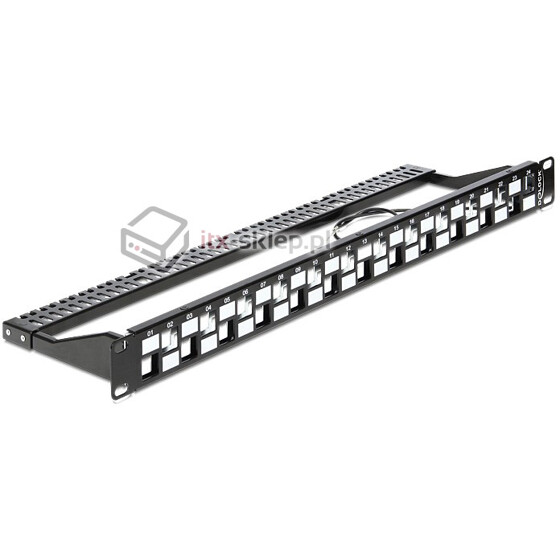 Keystone Patchpanel 19" 24 portowy z organizerem do kabli Delock 43279