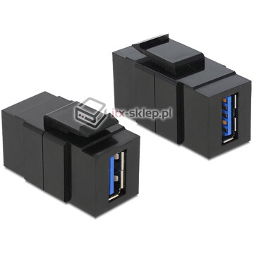 Moduł Keystone USB 3.0 A zeński (F) - USB 3.0 A żeński (F) czarny Delock 86369