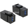Moduł Keystone USB 3.0 A zeński (F) - USB 3.0 A żeński (F) czarny Delock 86369