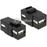 Moduł Keystone USB 2.0 A zeński (F) - USB 2.0 A żeński (F) czarny Delock 86367